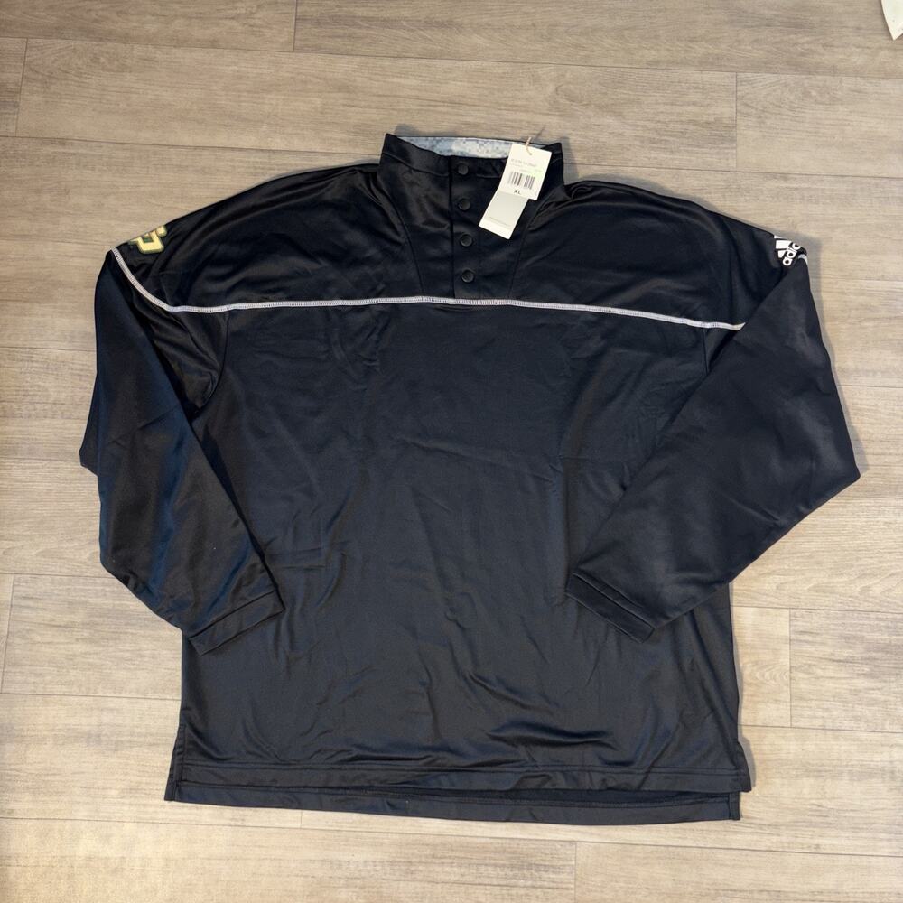 Adidas Men Stadium 1/4 Snap Aeroready Long Sleeve Sweater Mens Size XL Black - Picture 1 of 8